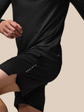 Mens Adapt Print Quarter Zip Top - Black