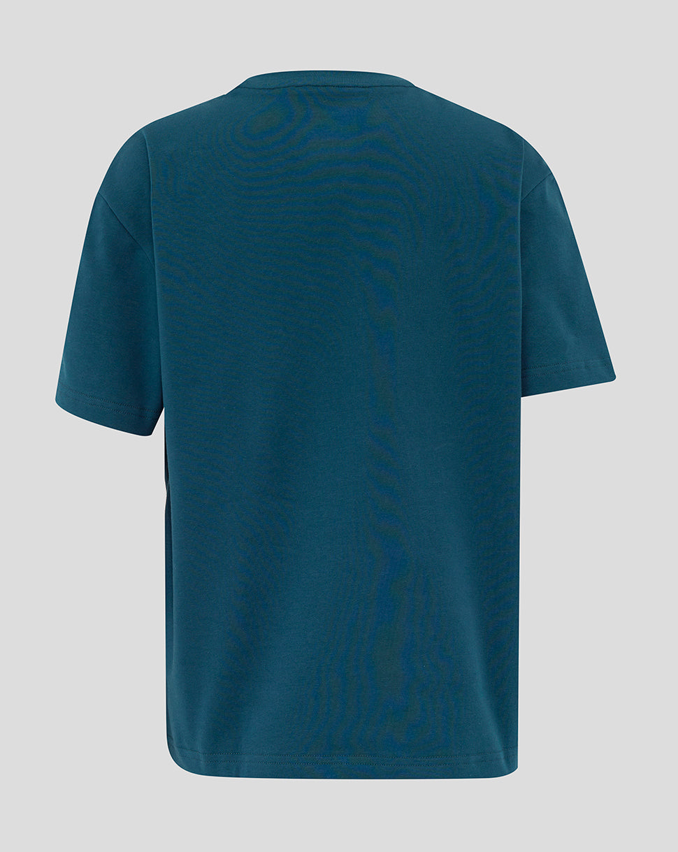Junior England Rugby 25/26 Travel Short Sleeve T-Shirt - Reflecting Pond