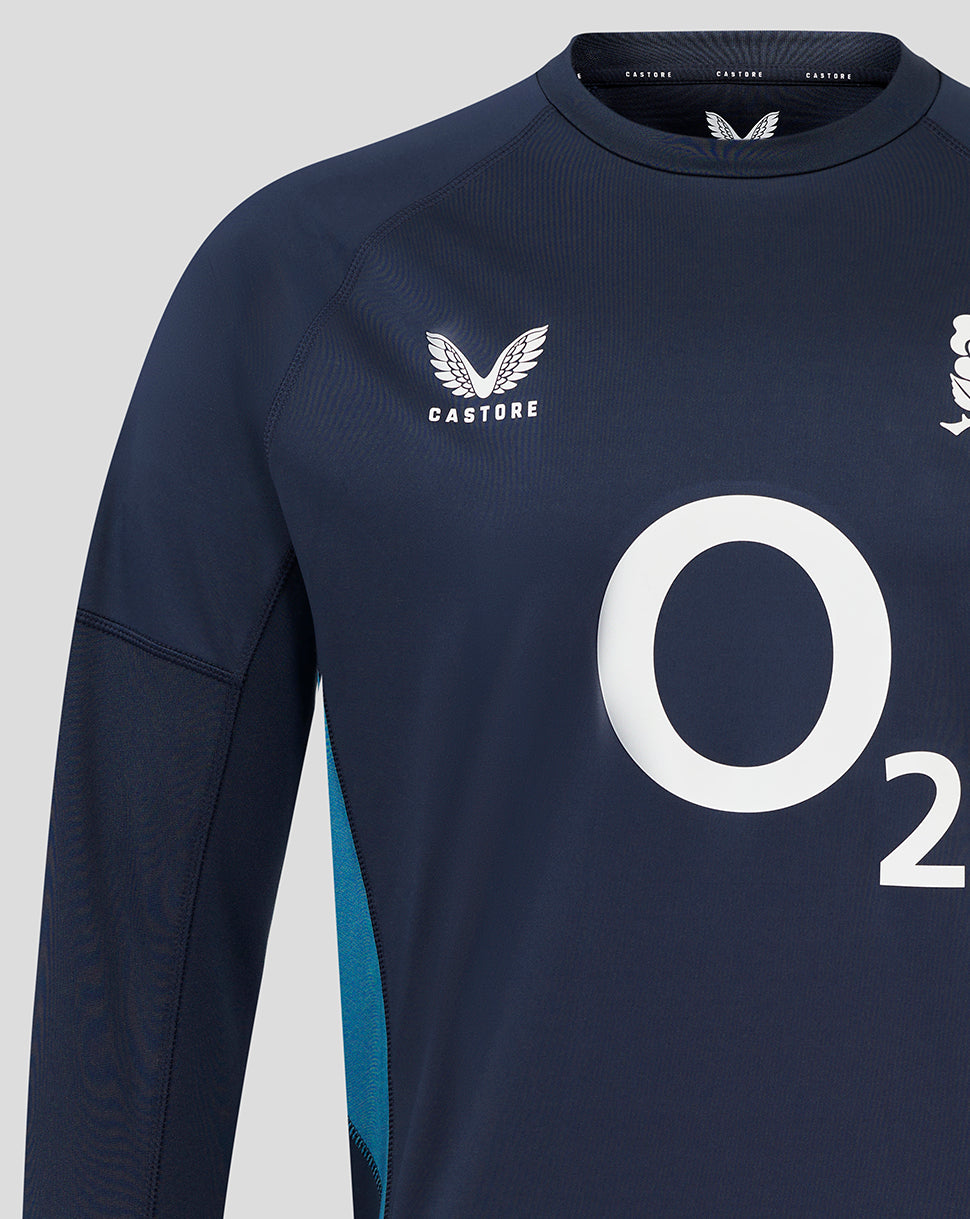 Men’s England Rugby 25/26 Contact Long Sleeve Drill Top – Inkwell