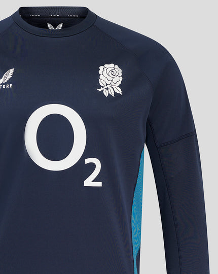 Men’s England Rugby 25/26 Contact Long Sleeve Drill Top – Inkwell