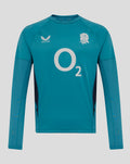 Men’s England Rugby 25/26 Contact Long Sleeve Drill Top – Storm Blue