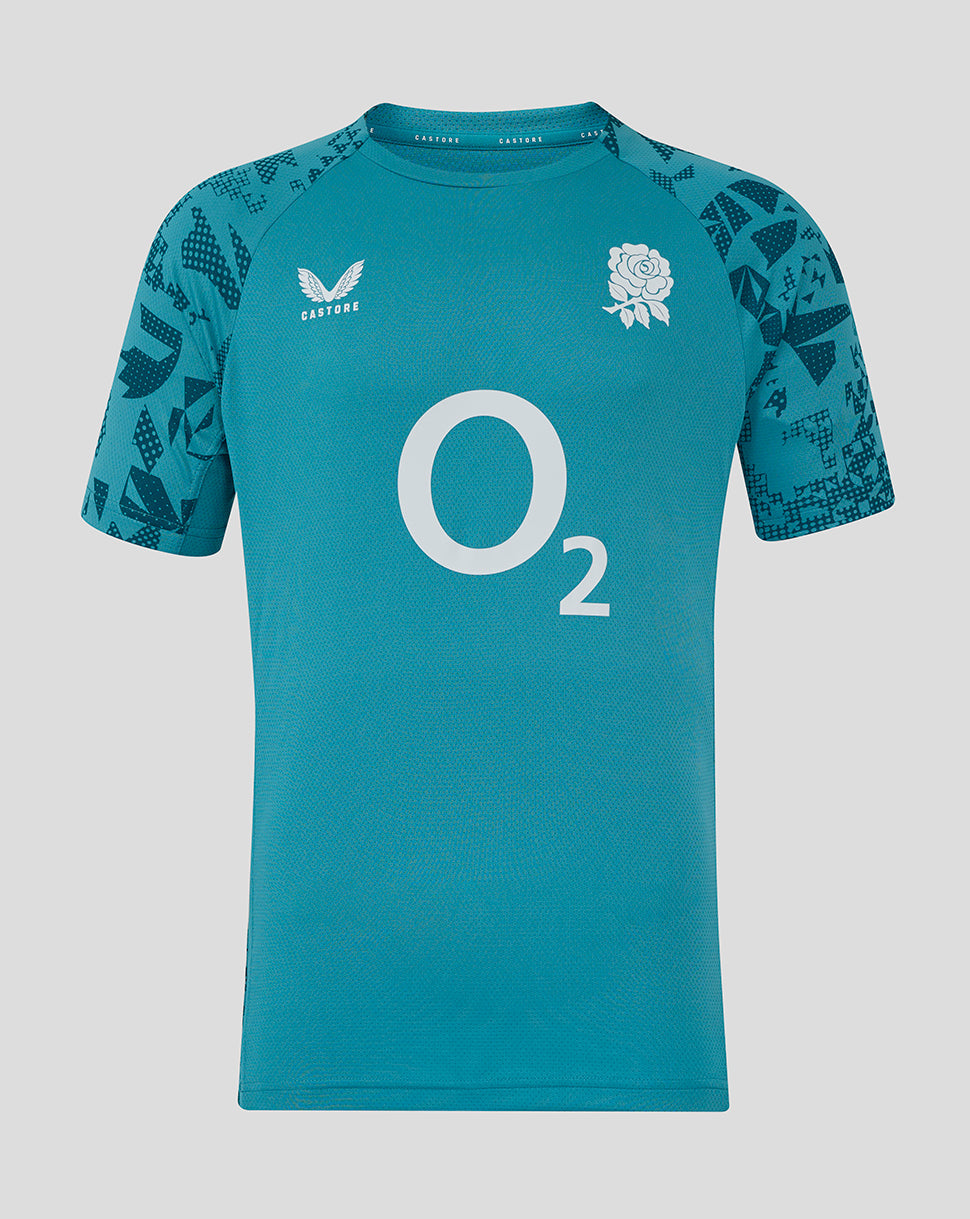 Men’s England Rugby 25/26 Performance Short Sleeve T Shirt – Storm Blu