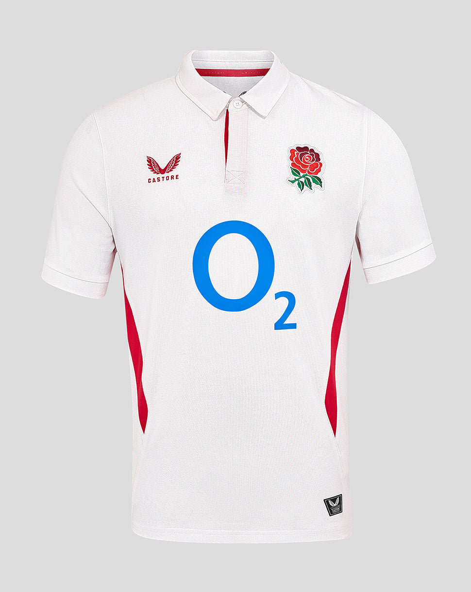 Men’s England Rugby 25/26 Home Classic Short Sleeve Shirt – Brilliant White