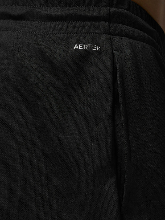 Close-up of black Adapt Training shorts waistband showing Aertek branding