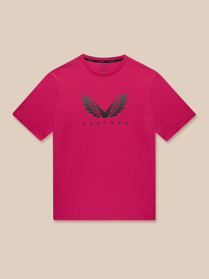 Pink Adapt Training T-Shirt with Castore wings logo on the chest