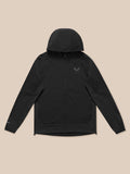 Flex Winterised Jacket black laid flat with hood, full front zip and zip pockets, Castore and Protek branding visible