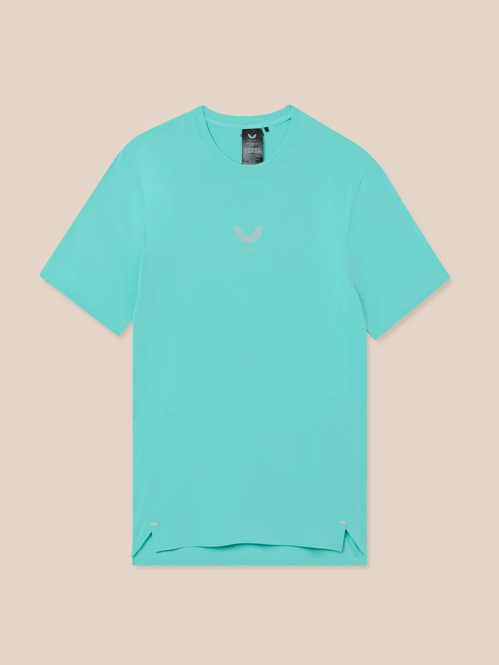 Zone Training T-Shirt in light aqua with small logo on the chest front view