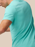 Light Aqua Zone Training T-Shirt shown from back with ribbed panels for mobility