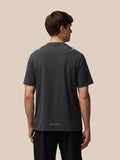 Back view of Apex Training T Shirt in gunmetal with reflective shoulders and Castore wordmark at the back hem