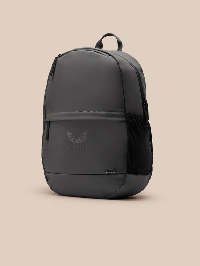 Charcoal Active Holdall backpack featuring loop handle, padded back, adjustable straps, front zip pocket and mesh side pocket