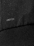 Close-up of black ProTek fabric with water droplets showing water resistance