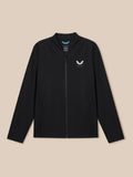 Front view of black Castore LVS Winter Jacket with full zip and chest logo