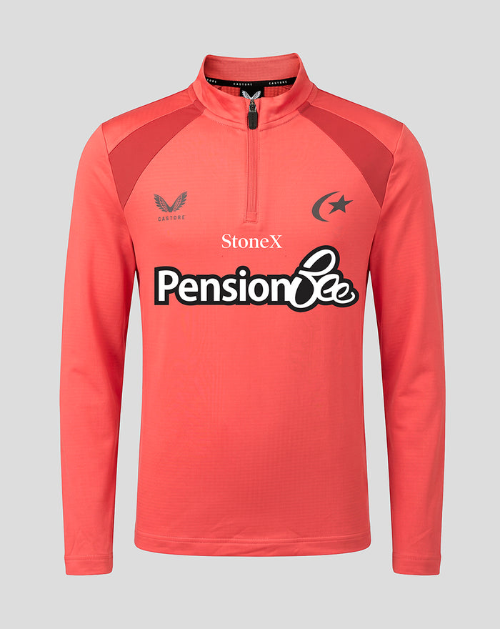 SARACENS JUNIOR 2026/27 TRAINING QUARTER ZIP TOP - RED