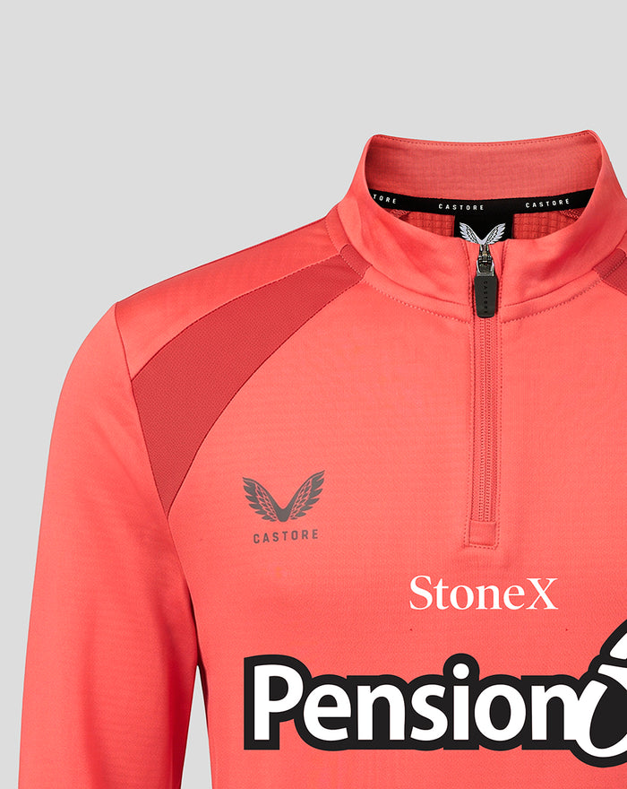 SARACENS JUNIOR 2026/27 TRAINING QUARTER ZIP TOP - RED