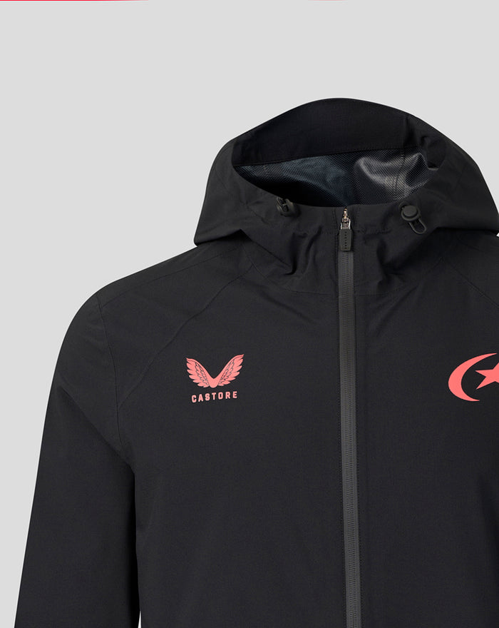 SARACENS UNISEX 2026/27 TRAINING RAIN JACKET - BLACK