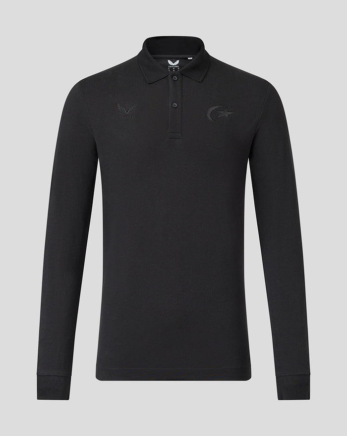 SARACENS MENS 2026/27 EMBROIDERED LONG SLEEVE POLO