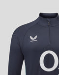 Close-up of front of the midlayer showing Castore logo on the chest and a large O2 graphic on the center body