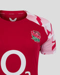 England Rugby Red Roses Pre Match Short Sleeve T Shirt O2 – Women's Fit