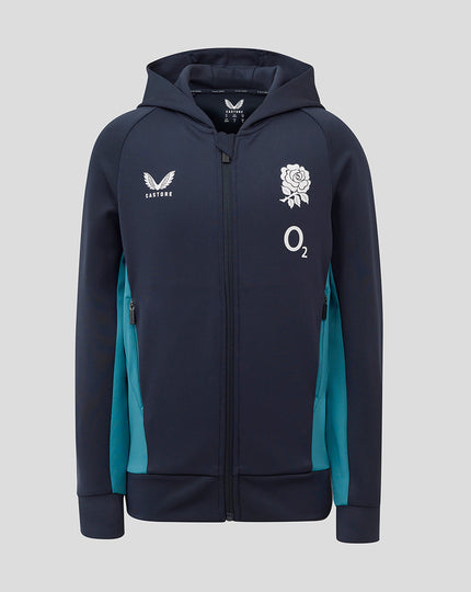 Junior England Rugby 25/26 Performance Full Zip Hoodie - Inkwell