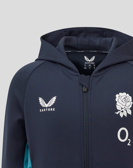 Junior England Rugby 25/26 Performance Full Zip Hoodie - Inkwell