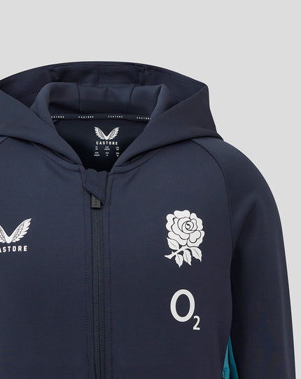 Junior England Rugby 25/26 Performance Full Zip Hoodie - Inkwell