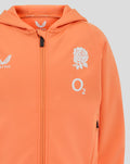 Junior England Rugby 25/26 Performance Full Zip Hoodie - Melon