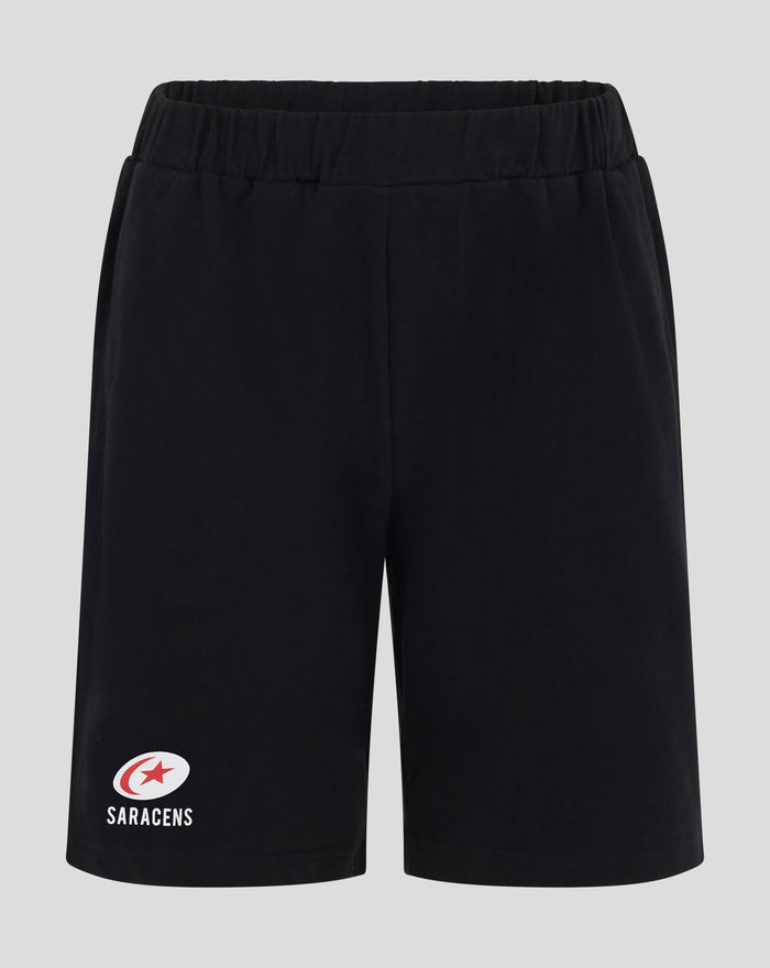 Back view of black shorts with elastic waistband from the Junior Short PJ Set.