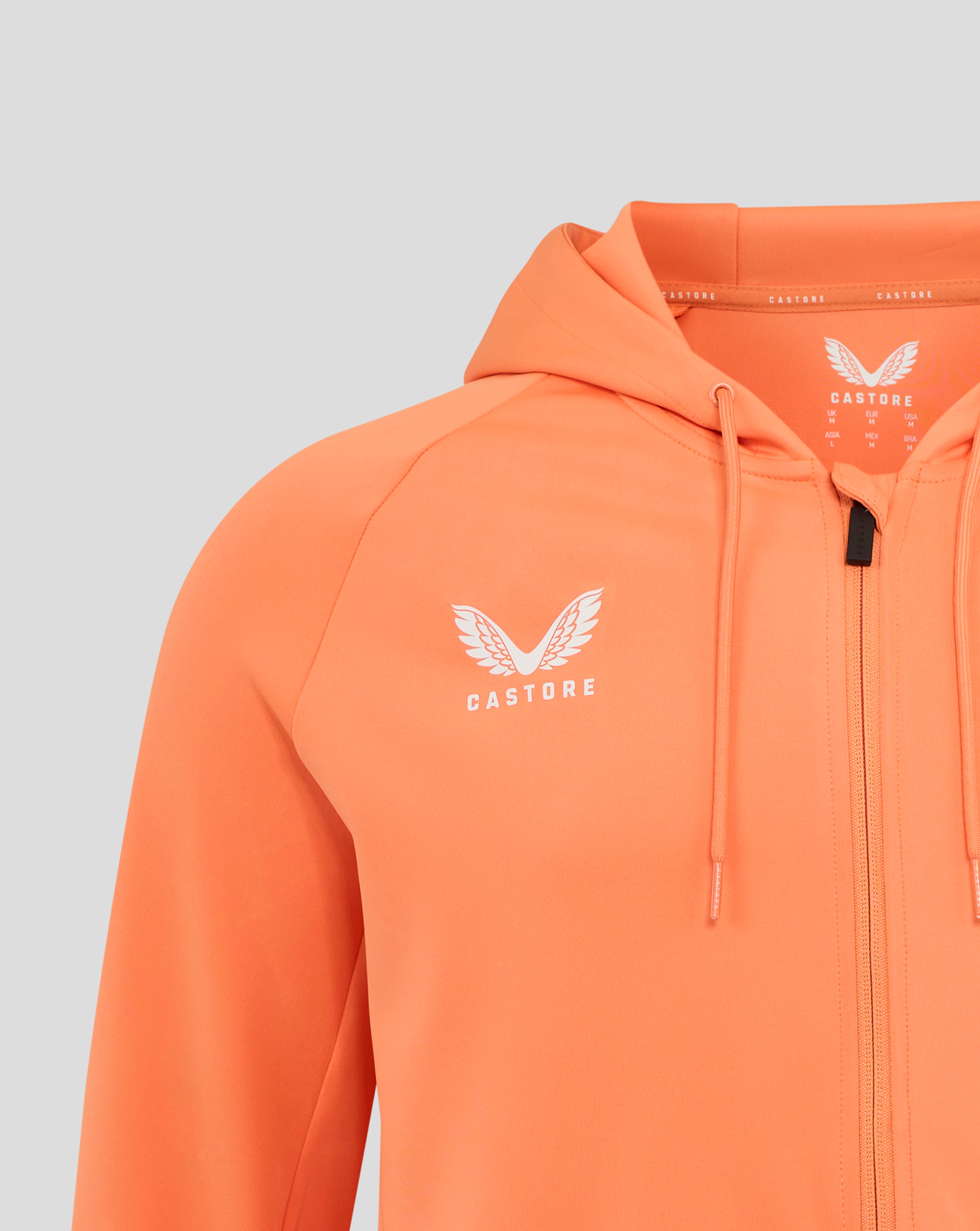 Men's England Rugby 25/26 Performance Full Zip Hoodie - Melon