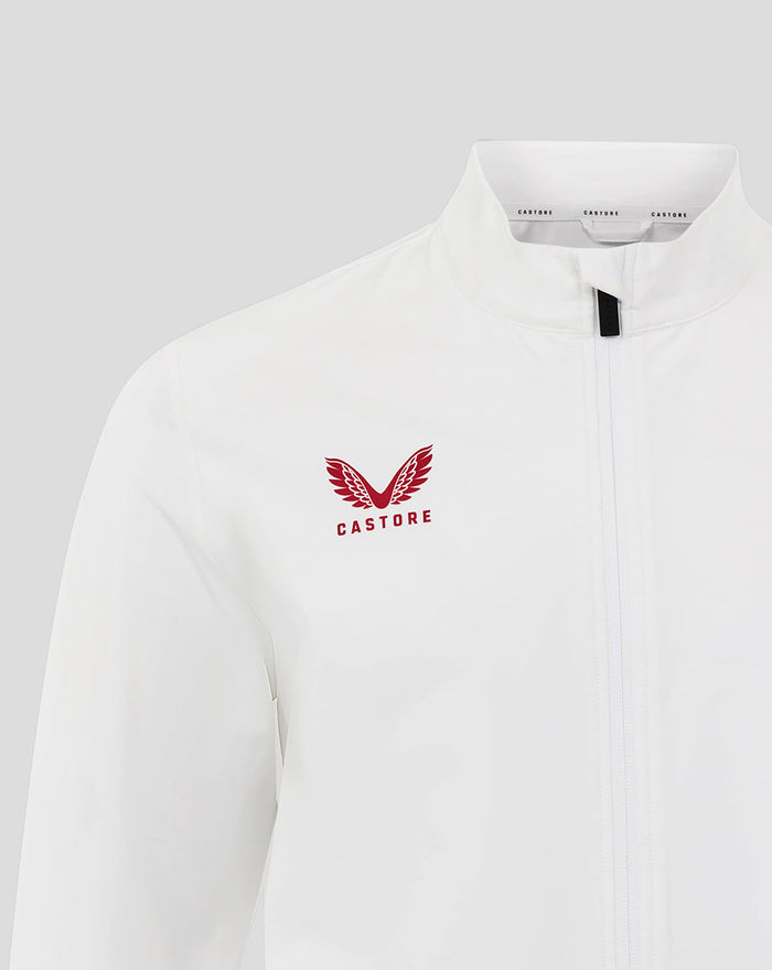 White England Rugby Anthem jacket with full front zip and red Castore logo on the chest