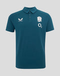 Women's England Rugby 25/26 Travel Short Sleeve Polo - Reflecting Pond