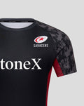 Saracens contact short sleeve jersey front with large StoneX text across the chest and circular Saracens crest on the left