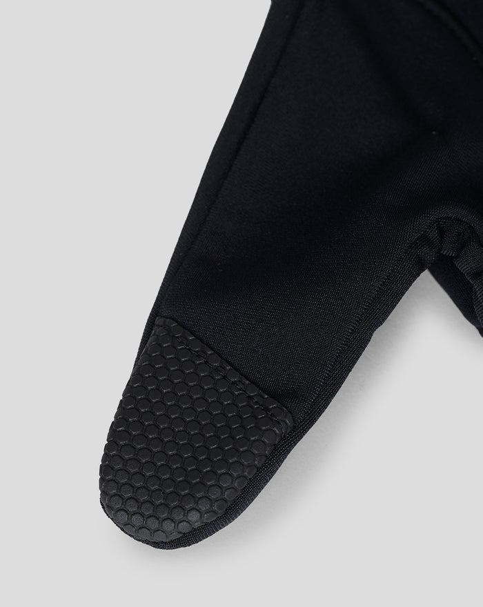 Close up of black Stock Glove palm area with hexagonal grip pattern.