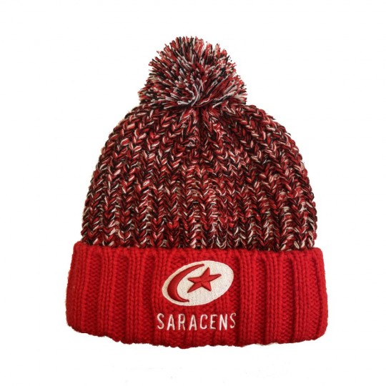 Saracens Logo Chunky Knit Bobble Hat