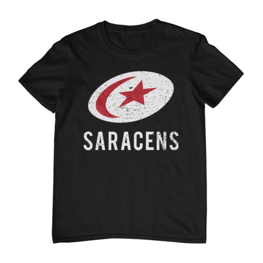 Saracens Distressed White Logo, Men's T-Shirt