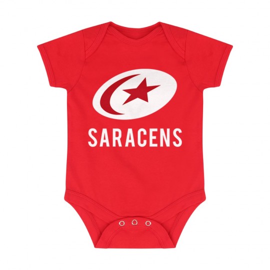 Saracens Bold White Logo, Short Sleeve Babygrow