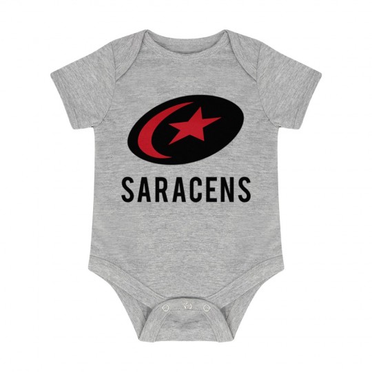 Saracens Bold Black Logo, Short Sleeve Babygrow