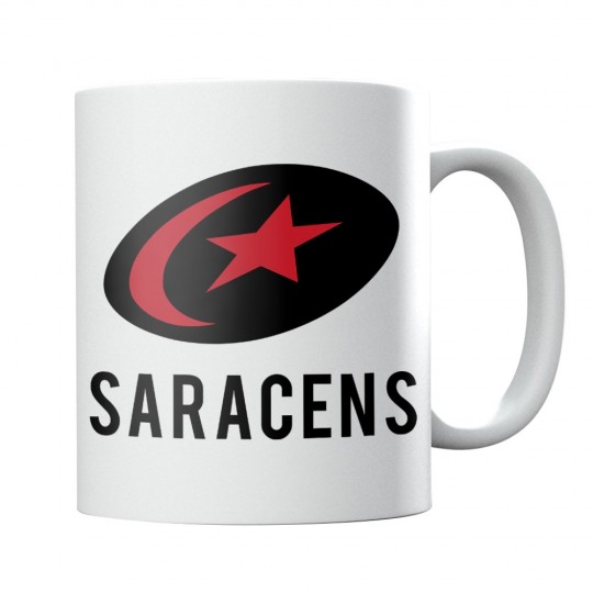 Saracens Bold White Logo, Mug
