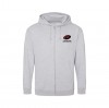 Grey Full Zip Hoodie with Embroidered Logo 