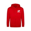 KIDS RED FULL ZIP HOODIE WITH EMBROIDERED LOGO