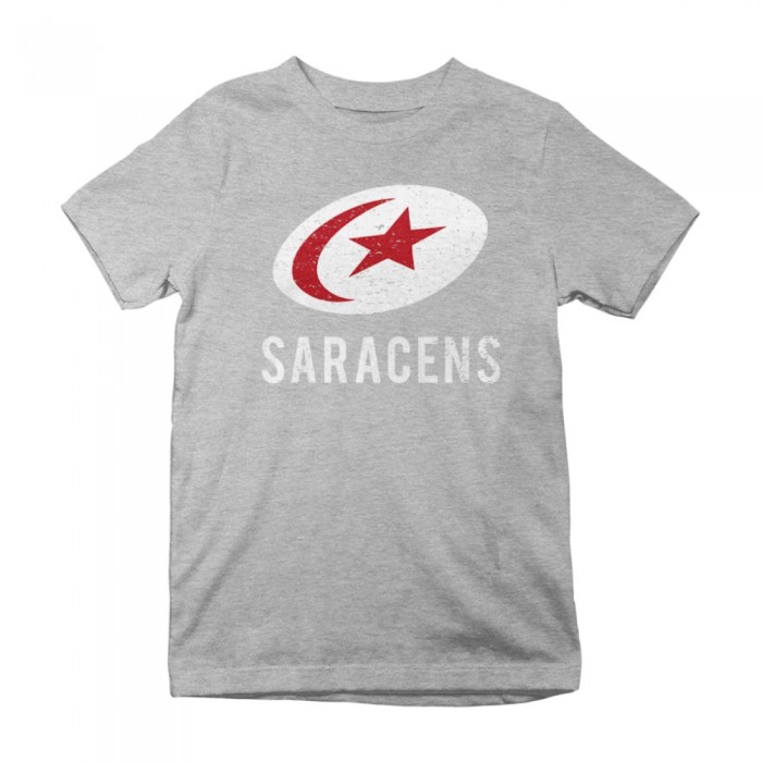 Saracens Distressed White Logo, Kid's T-Shirt