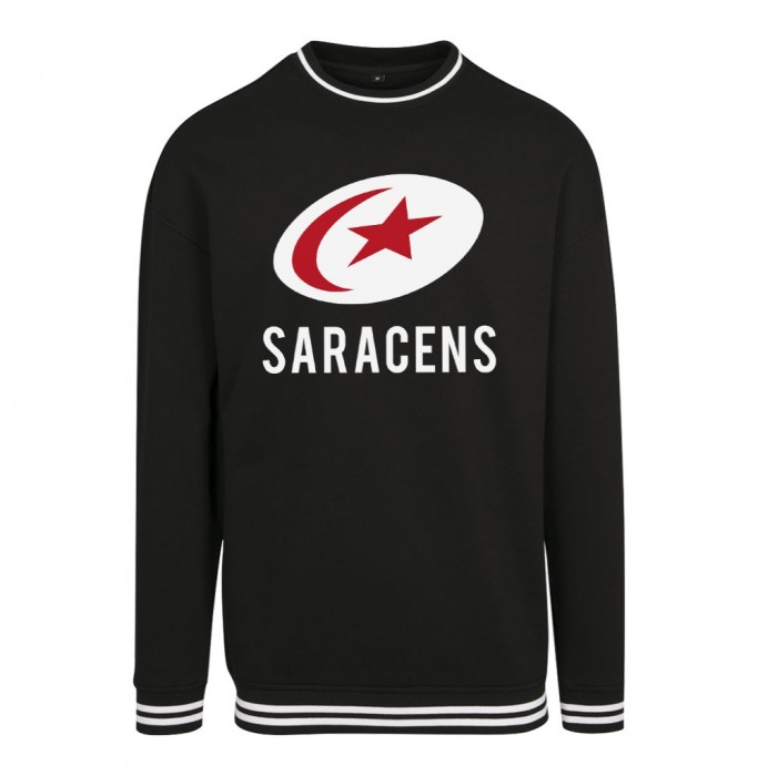 Saracens Bold White Logo, Men's College Sweatshirt