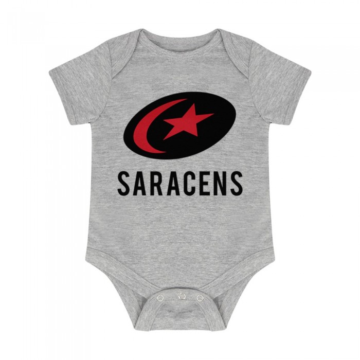 Saracens Bold Black Logo, Short Sleeve Babygrow