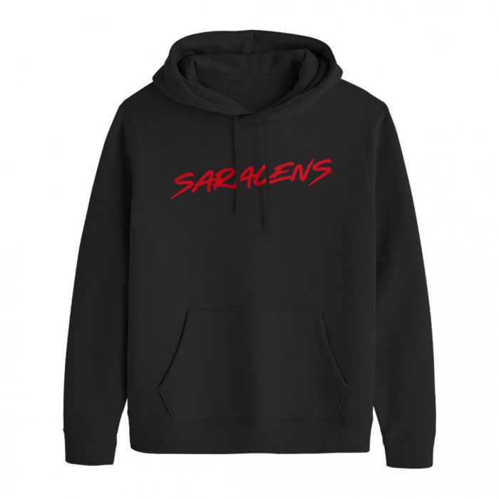 Saracens Retro Text Logo, Adult Hooded Sweatshirt