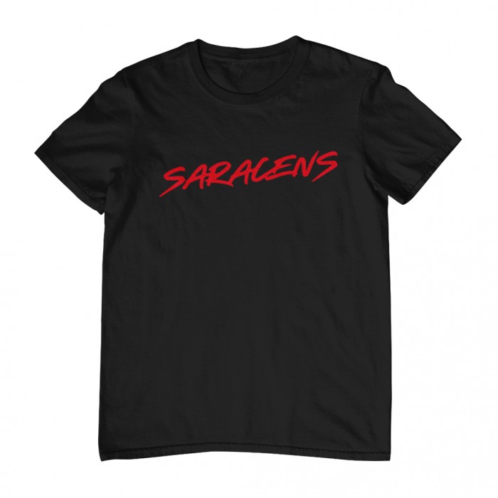 Saracens Retro Text Logo, Men's T-Shirt